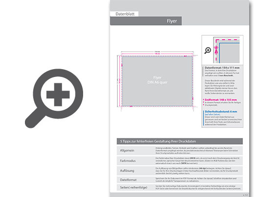 Product Bild multiloft-flyer_din_a6_quer_(14_8_cm_x_10_5_cm)_einseitig_folienkaschiert_gl__nzend_mit_einseitig_partieller_uv-lackierung__4_0_farbig_(einseitiger_druck)