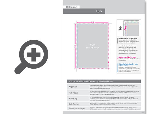 Product Bild multiloft-flyer_din_a8_hoch_(5_2_cm_x_7_4_cm)_mit_beidseitiger_softfeel-folie_und_einseitig_partieller_uv-lackierung__4_4_farbig_(beidseitiger_druck)